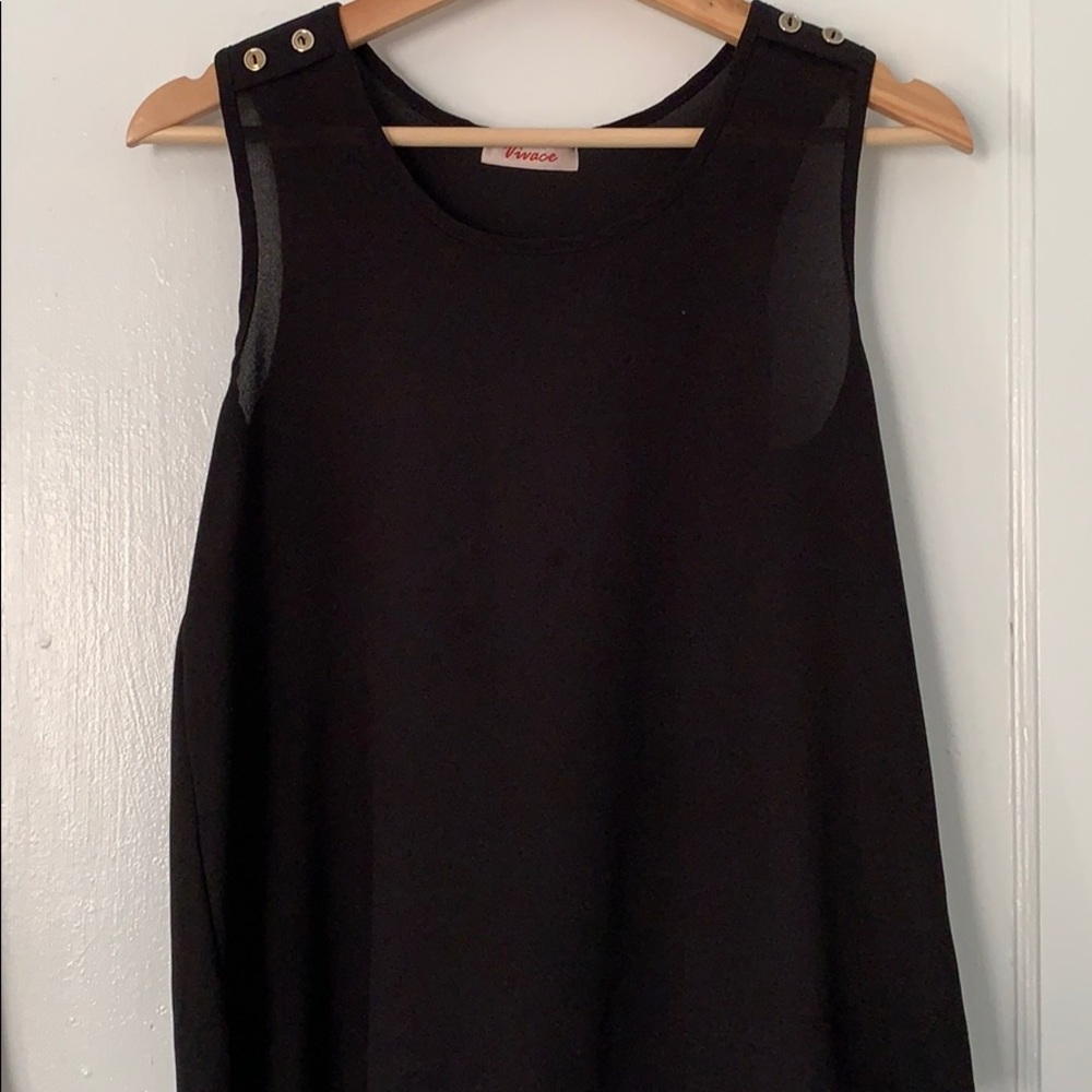 Sleeveless Swing Black Top for Women